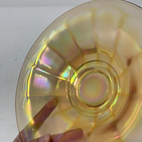 Vintage Marigold Depression Carnival Glass Shallow Bowl - Picture 4 of 7